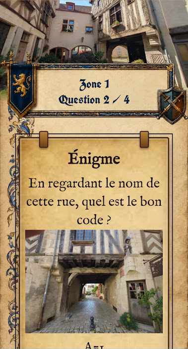 Application personnalisée pour un escape game médiéval